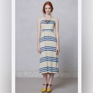 Dusen Dusen Spring Striped Sleeveless Midi Dress Size 2